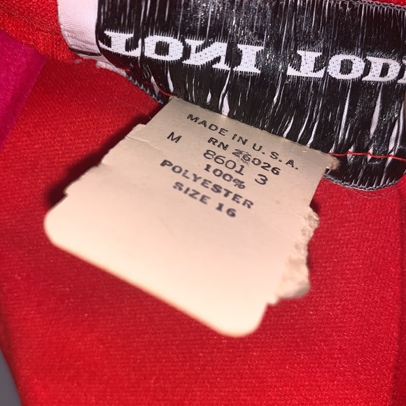 Toni Todd long red vintage 70's dress rainbow - Picture 7 of 8